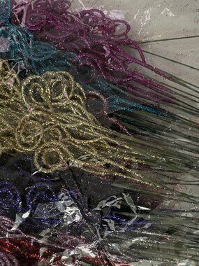 Glitter Decorative Floral Picks – Assorted Colors ✨🌸